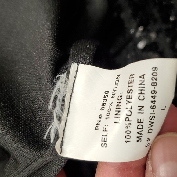 Rhapsody Black Sequin Midi Dress SZ LG - Picture 5 of 6